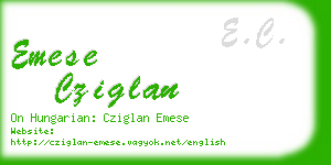 emese cziglan business card